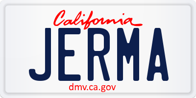 CA license plate JERMA