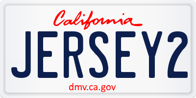 CA license plate JERSEY2