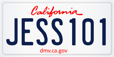 CA license plate JESS101
