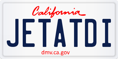 CA license plate JETATDI