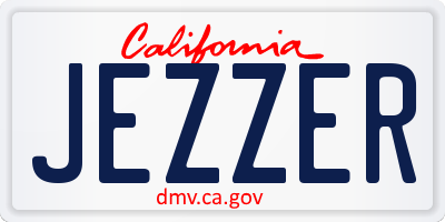 CA license plate JEZZER