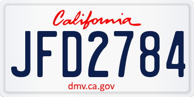 CA license plate JFD2784