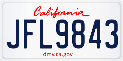 CA license plate JFL9843