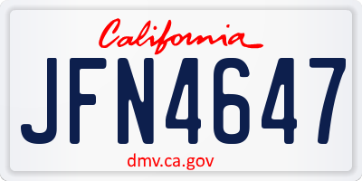 CA license plate JFN4647