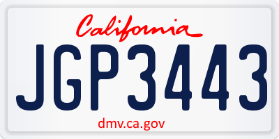 CA license plate JGP3443