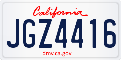 CA license plate JGZ4416