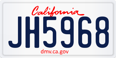 CA license plate JH5968