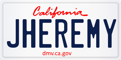 CA license plate JHEREMY