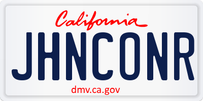 CA license plate JHNCONR