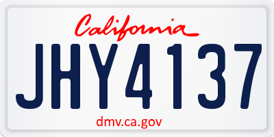 CA license plate JHY4137