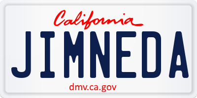 CA license plate JIMNEDA