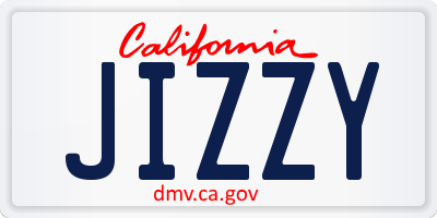 CA license plate JIZZY