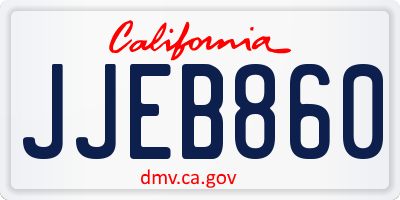 CA license plate JJEB860