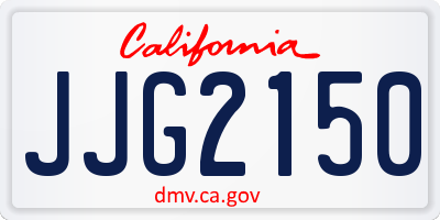 CA license plate JJG2150