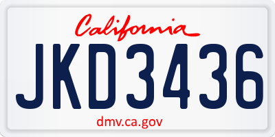 CA license plate JKD3436