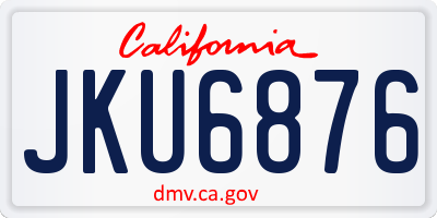 CA license plate JKU6876