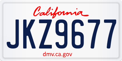 CA license plate JKZ9677