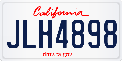 CA license plate JLH4898