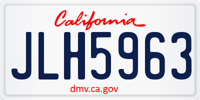 CA license plate JLH5963