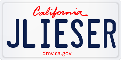 CA license plate JLIESER