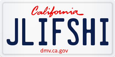 CA license plate JLIFSHI