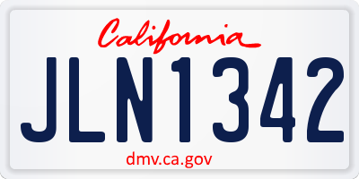 CA license plate JLN1342