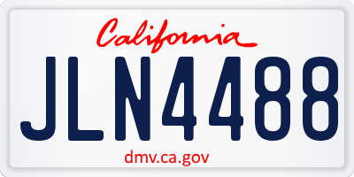 CA license plate JLN4488