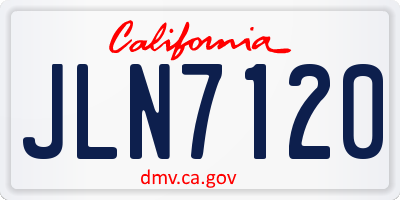 CA license plate JLN7120