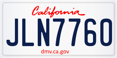 CA license plate JLN7760