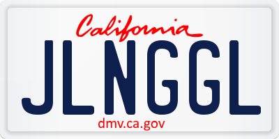 CA license plate JLNGGL