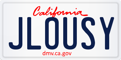 CA license plate JLOUSY