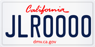 CA license plate JLR0000