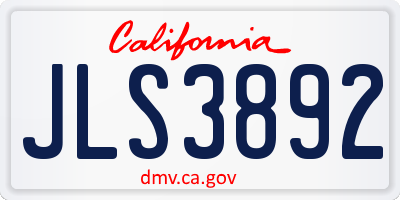 CA license plate JLS3892