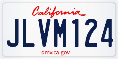 CA license plate JLVM124