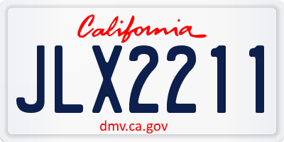 CA license plate JLX2211