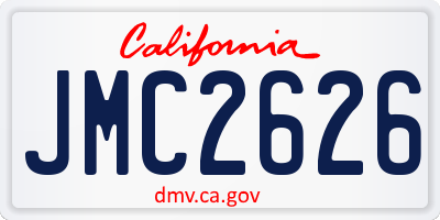 CA license plate JMC2626