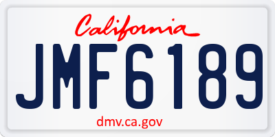 CA license plate JMF6189