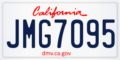 CA license plate JMG7095