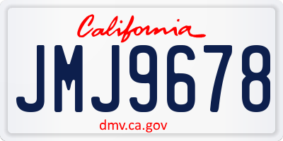 CA license plate JMJ9678