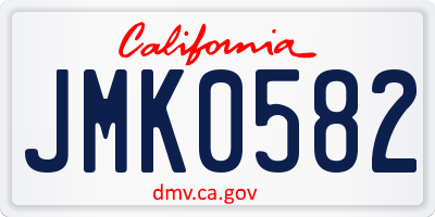 CA license plate JMK0582