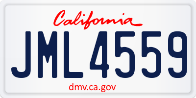 CA license plate JML4559