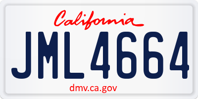 CA license plate JML4664