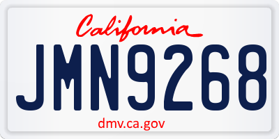 CA license plate JMN9268