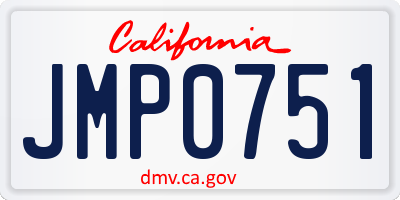 CA license plate JMP0751