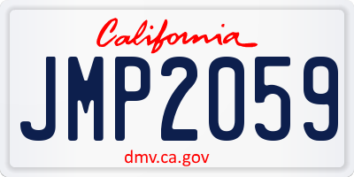 CA license plate JMP2059