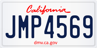 CA license plate JMP4569