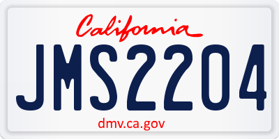 CA license plate JMS2204