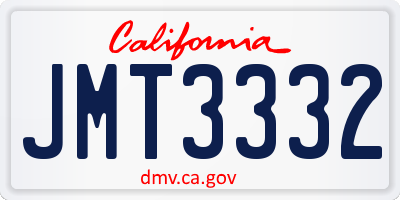 CA license plate JMT3332