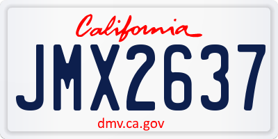 CA license plate JMX2637