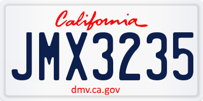 CA license plate JMX3235